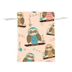 Seamless-pattern-owls-dream-cute-style-pajama-fabric Lightweight Drawstring Pouch (s) by Salman4z