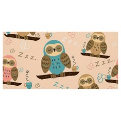 Seamless-pattern-owls-dream-cute-style-pajama-fabric Banner And Sign 8  X 4  by Salman4z