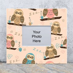 Seamless-pattern-owls-dream-cute-style-pajama-fabric White Wall Photo Frame 5  X 7  by Salman4z