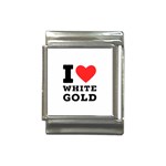 I love white gold  Italian Charm (13mm) Front