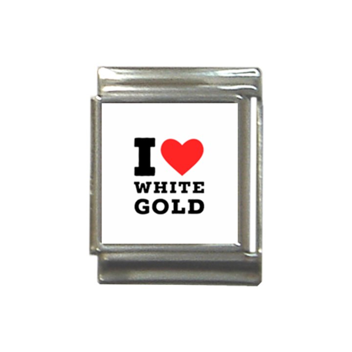 I love white gold  Italian Charm (13mm)