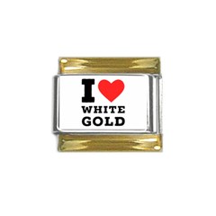 I Love White Gold  Gold Trim Italian Charm (9mm) by ilovewhateva