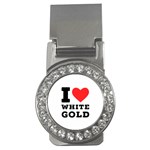 I love white gold  Money Clips (CZ)  Front