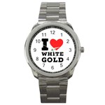 I love white gold  Sport Metal Watch Front