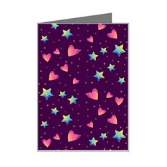 Colorful-stars-hearts-seamless-vector-pattern Mini Greeting Card by Salman4z