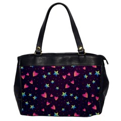 Colorful-stars-hearts-seamless-vector-pattern Oversize Office Handbag by Salman4z