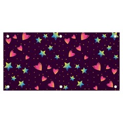 Colorful-stars-hearts-seamless-vector-pattern Banner And Sign 6  X 3 