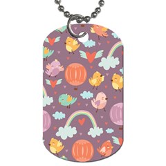 Cute-seamless-pattern-with-doodle-birds-balloons Dog Tag (one Side) by Salman4z