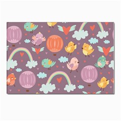 Cute-seamless-pattern-with-doodle-birds-balloons Postcards 5  X 7  (pkg Of 10) by Salman4z