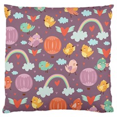 Cute-seamless-pattern-with-doodle-birds-balloons Standard Premium Plush Fleece Cushion Case (two Sides) by Salman4z