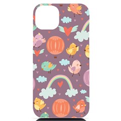 Cute-seamless-pattern-with-doodle-birds-balloons Iphone 14 Plus Black Uv Print Case