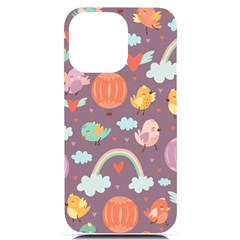 Cute-seamless-pattern-with-doodle-birds-balloons Iphone 14 Pro Max Black Uv Print Case