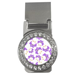 Purple-owl-pattern-background Money Clips (cz)  by Salman4z