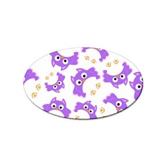 Purple-owl-pattern-background Sticker (oval) by Salman4z