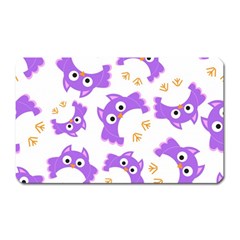 Purple-owl-pattern-background Magnet (rectangular) by Salman4z