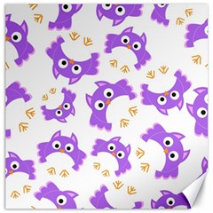 Purple-owl-pattern-background Canvas 12  X 12  by Salman4z