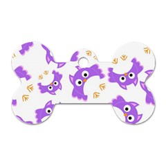 Purple-owl-pattern-background Dog Tag Bone (two Sides) by Salman4z