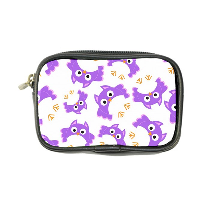 Purple-owl-pattern-background Coin Purse