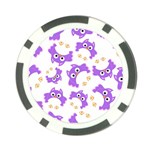 Purple-owl-pattern-background Poker Chip Card Guard (10 pack) Front