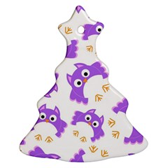 Purple-owl-pattern-background Christmas Tree Ornament (two Sides) by Salman4z