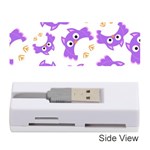 Purple-owl-pattern-background Memory Card Reader (Stick) Front