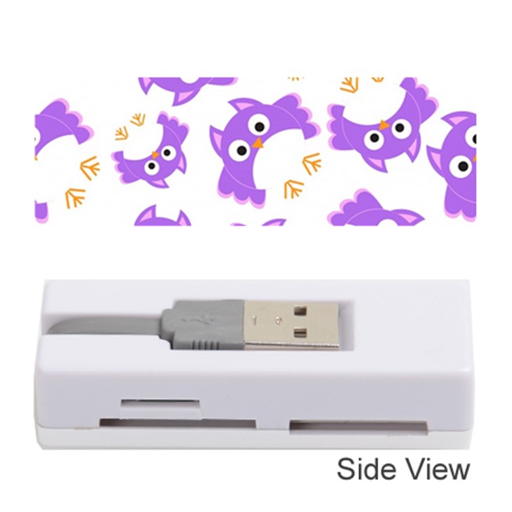 Purple-owl-pattern-background Memory Card Reader (Stick)