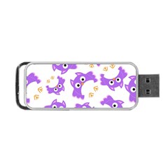 Purple-owl-pattern-background Portable Usb Flash (one Side) by Salman4z