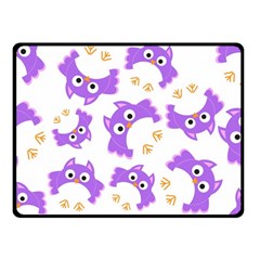 Purple-owl-pattern-background Two Sides Fleece Blanket (small) by Salman4z