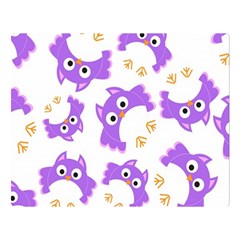 Purple-owl-pattern-background Two Sides Premium Plush Fleece Blanket (large) by Salman4z