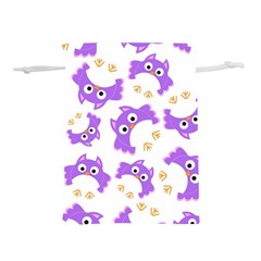 Purple-owl-pattern-background Lightweight Drawstring Pouch (l) by Salman4z