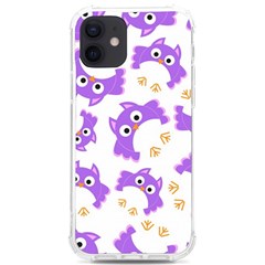 Purple-owl-pattern-background Iphone 12/12 Pro Tpu Uv Print Case by Salman4z