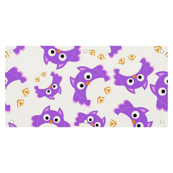 Purple-owl-pattern-background Banner and Sign 6  x 3 