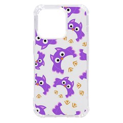 Purple-owl-pattern-background Iphone 14 Pro Tpu Uv Print Case