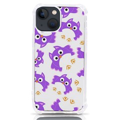 Purple-owl-pattern-background Iphone 13 Mini Tpu Uv Print Case by Salman4z