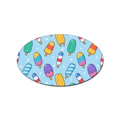 Cute-kawaii-ice-cream-seamless-pattern Sticker Oval (10 Pack) by Salman4z