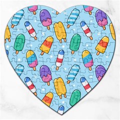 Cute-kawaii-ice-cream-seamless-pattern Jigsaw Puzzle (heart) by Salman4z