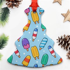 Cute-kawaii-ice-cream-seamless-pattern Ornament (christmas Tree)  by Salman4z