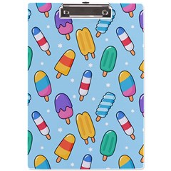 Cute-kawaii-ice-cream-seamless-pattern A4 Acrylic Clipboard by Salman4z