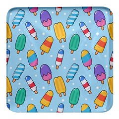 Cute-kawaii-ice-cream-seamless-pattern Square Glass Fridge Magnet (4 Pack) by Salman4z