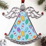 Cute-kawaii-ice-cream-seamless-pattern Metal Angel with Crystal Ornament Front