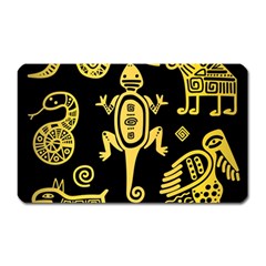 Mexican-culture-golden-tribal-icons Magnet (rectangular) by Salman4z