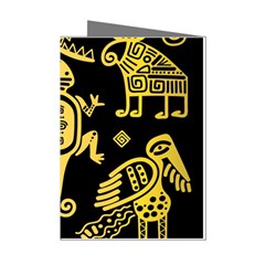 Mexican-culture-golden-tribal-icons Mini Greeting Cards (pkg Of 8) by Salman4z