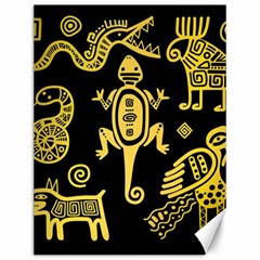 Mexican-culture-golden-tribal-icons Canvas 12  X 16  by Salman4z