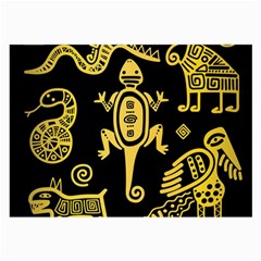 Mexican-culture-golden-tribal-icons Large Glasses Cloth (2 Sides) by Salman4z