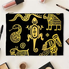 Mexican-culture-golden-tribal-icons Cosmetic Bag (xl) by Salman4z