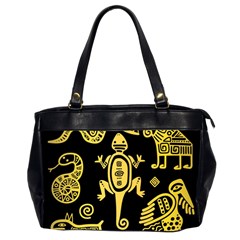 Mexican-culture-golden-tribal-icons Oversize Office Handbag (2 Sides) by Salman4z