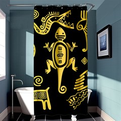 Mexican-culture-golden-tribal-icons Shower Curtain 36  X 72  (stall)  by Salman4z