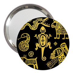 Mexican-culture-golden-tribal-icons 3  Handbag Mirrors by Salman4z