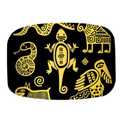 Mexican-culture-golden-tribal-icons Mini Square Pill Box