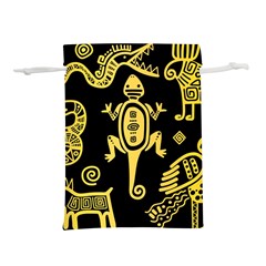 Mexican-culture-golden-tribal-icons Lightweight Drawstring Pouch (m) by Salman4z